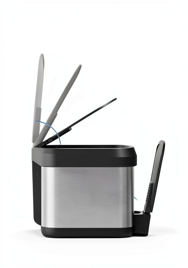 Garvee Stainless Steel Kitchen Trash Can Step On Rustproof-4
