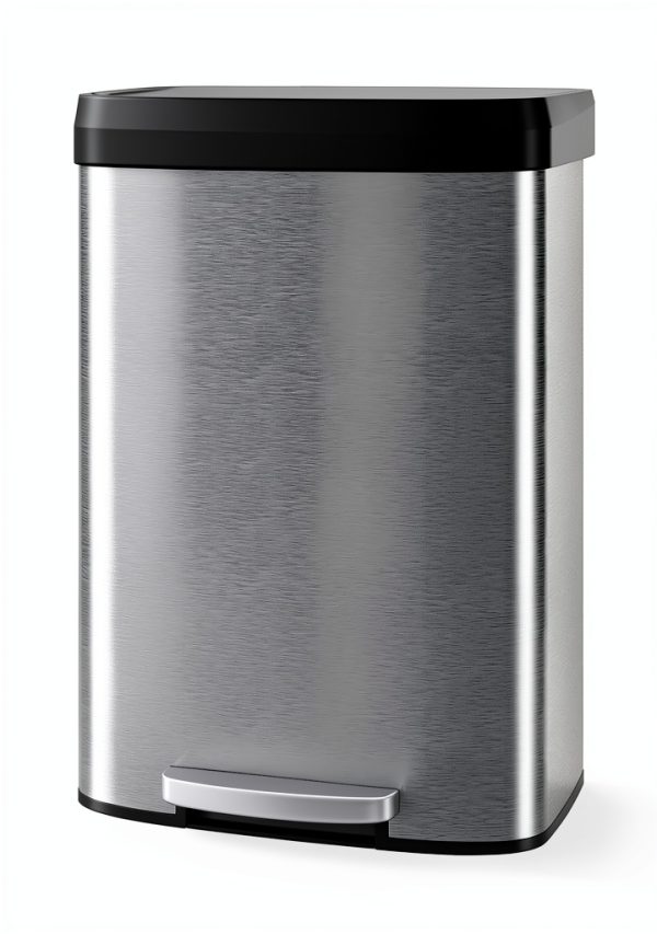 Garvee Stainless Steel Kitchen Trash Can Step On Lid-0