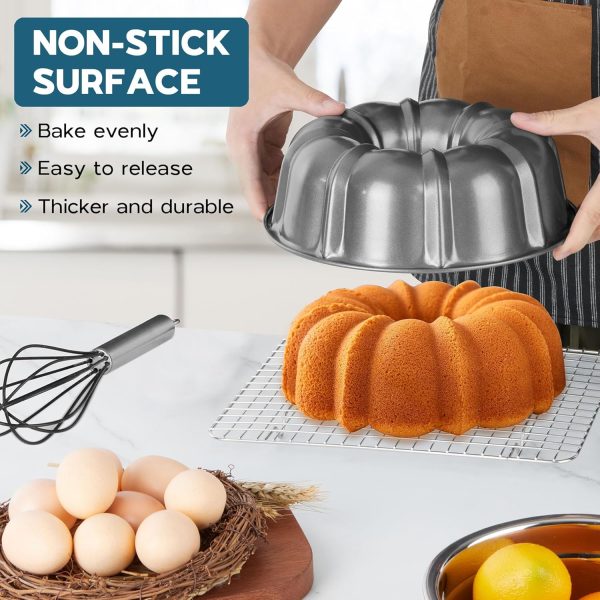 Onader Bundt Pan Carbon Steel Nonstick 10 Inch Cake Pan-2