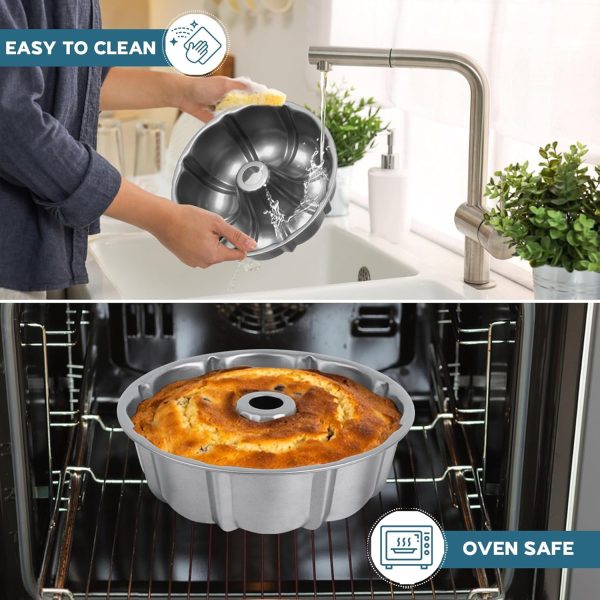 Onader Bundt Pan Carbon Steel Nonstick 10 Inch Cake Pan-4