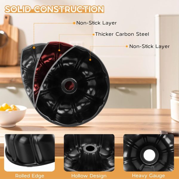 Onader Bundt Cake Pan Carbon Steel Nonstick 10 Inch-2