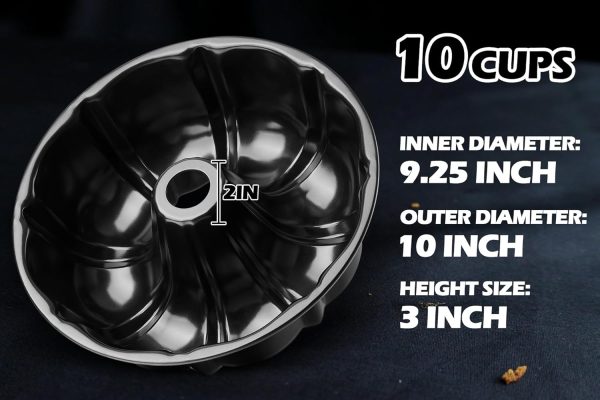 Leonyo Bundt Cake Pan Carbon Steel Nonstick 10 Inch-1