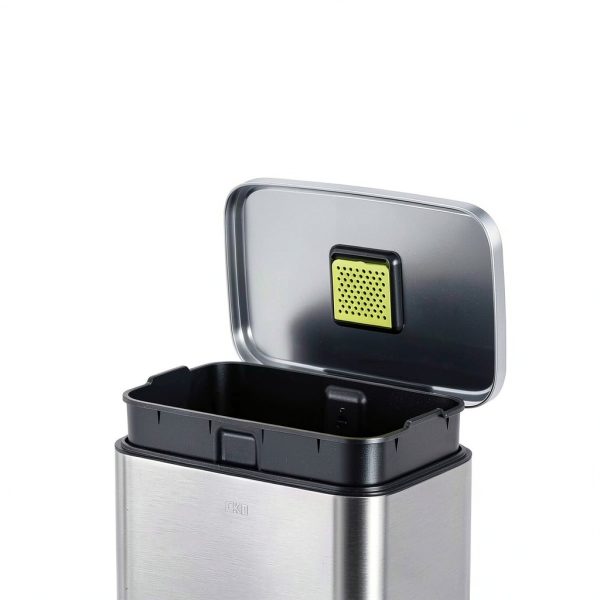 EKO Stainless Steel Trash Can Fingerprint Resistant Kitchen-1