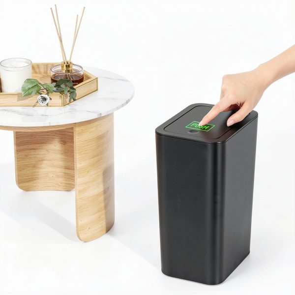 Chuangyipin Small Kitchen Trash Can ABS Lid Pet Proof-2
