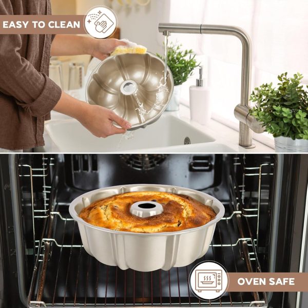 Onader Bundt Cake Pan Carbon Steel Nonstick 10 Inch-4