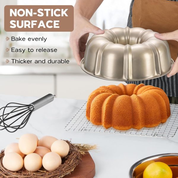 Onader Bundt Cake Pan Carbon Steel Nonstick 10 Inch-2