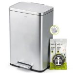 EKO Stainless Steel Trash Can Fingerprint Resistant Kitchen-0