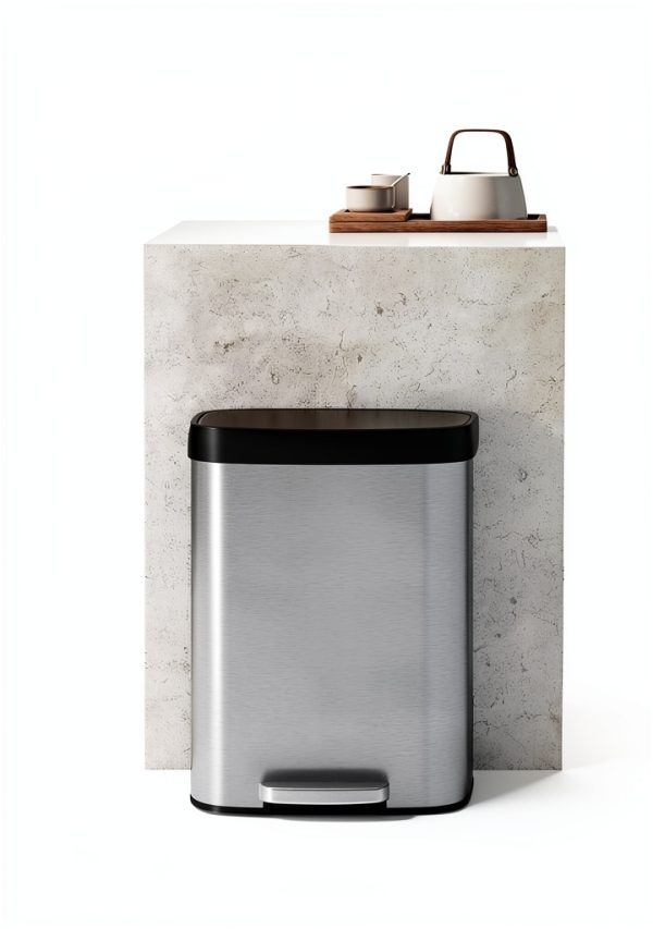 Garvee Stainless Steel Kitchen Trash Can Step On Rustproof-1