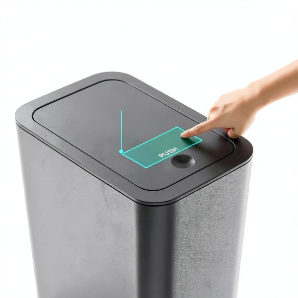 Chuangyipin Small Kitchen Trash Can ABS Lid Pet Proof-3