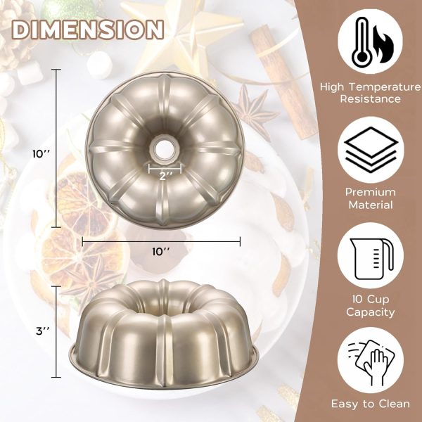 Onader Bundt Cake Pan Carbon Steel Nonstick 10 Inch-1