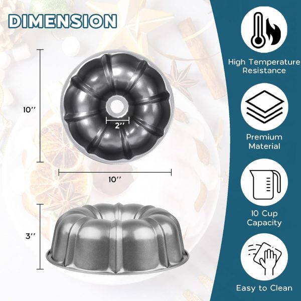 Onader Bundt Pan Carbon Steel Nonstick 10 Inch Cake Pan-1