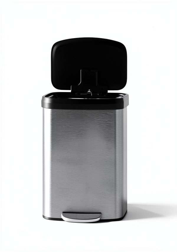 Garvee Stainless Steel Kitchen Trash Can Step On Lid-1