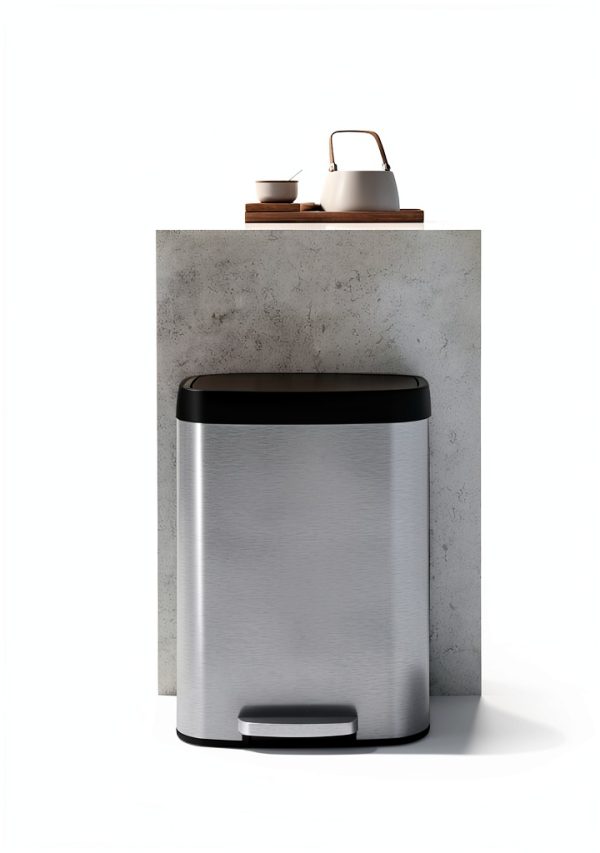 Garvee Stainless Steel Kitchen Trash Can Step On Lid-5