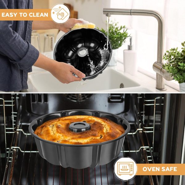 Onader Bundt Cake Pan Carbon Steel Nonstick 10 Inch-4
