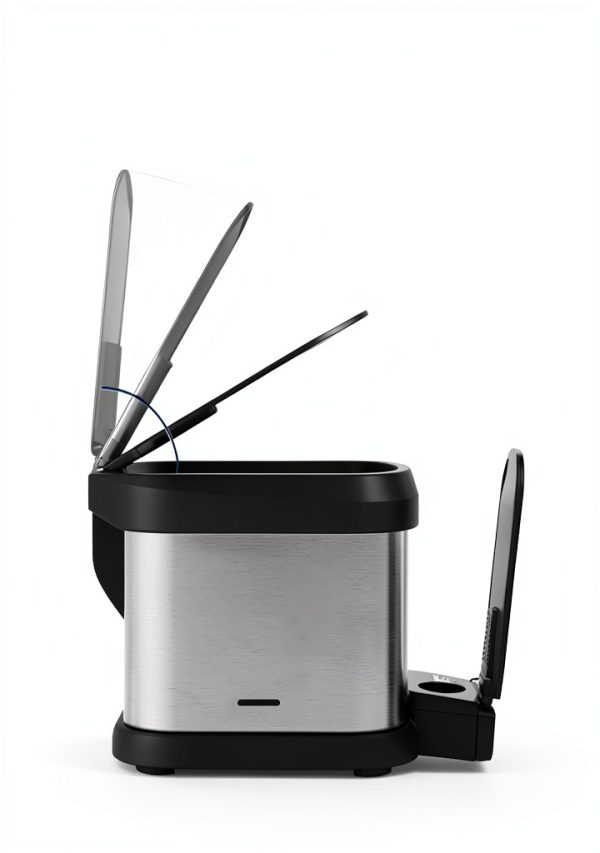 Garvee Stainless Steel Kitchen Trash Can Step On Lid-2