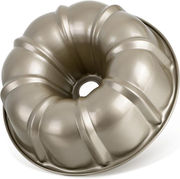 Leonyo Bundt Pan Carbon Steel Nonstick 10 Inch Gold-0