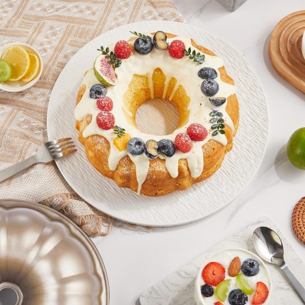 KITESSENSU Bundt Pan Gold Nonstick Carbon Steel Bakeware-1