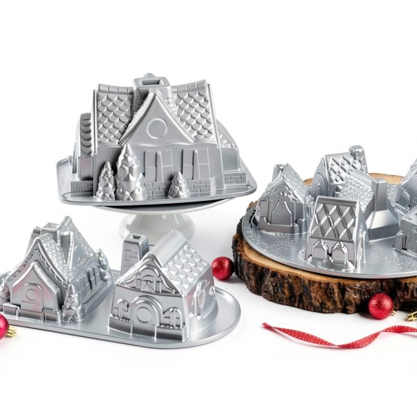Nordic Ware Gingerbread House Bundt Pan Aluminum Oven Safe-7