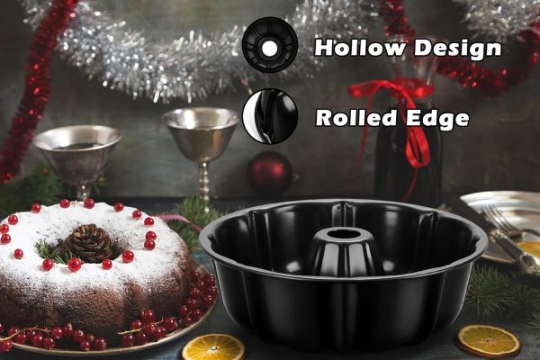 Leonyo Bundt Cake Pan Carbon Steel Nonstick 10 Inch-3