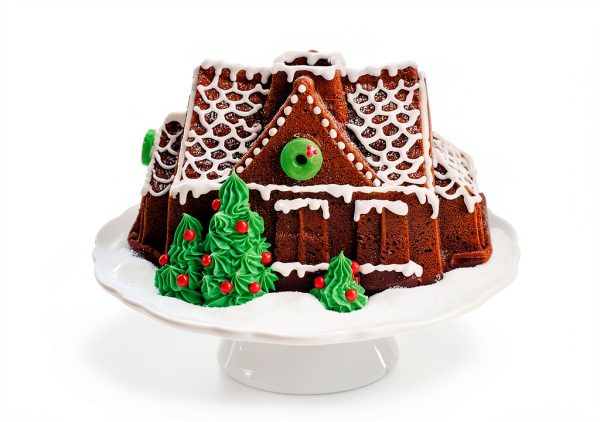 Nordic Ware Gingerbread House Bundt Pan Aluminum Oven Safe-1