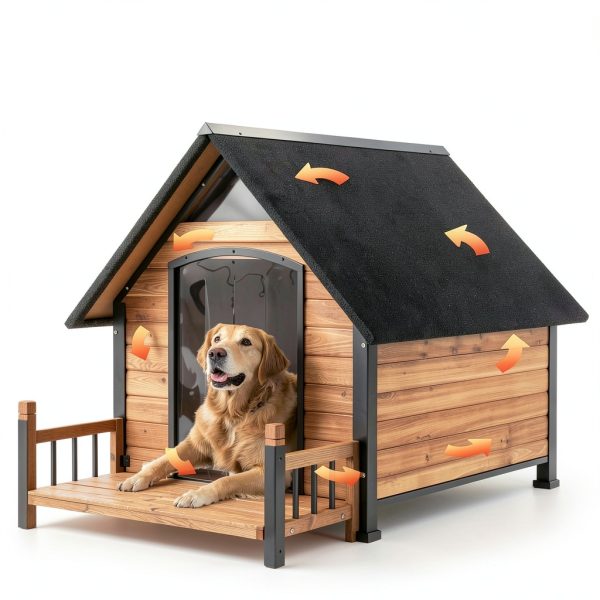 Insulated Dog House GUTINNEEN Metal Frame Design-6