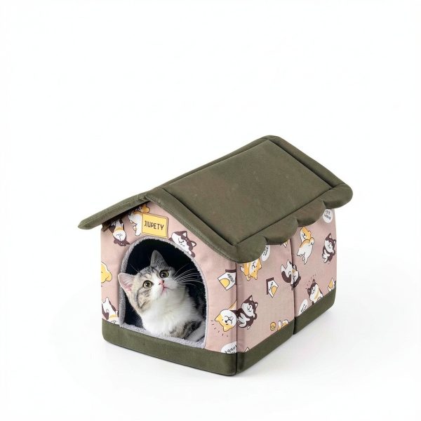 Dog House Jiupety Flannel Luxury Small Pet Bed-3