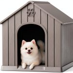 Fancyango Waterproof Dog House for Small Medium Breeds Grey-0