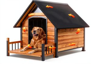 Insulated Dog House GUTINNEEN Metal Frame Design-0