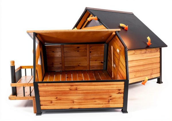 Insulated Dog House GUTINNEEN Metal Frame Design-1