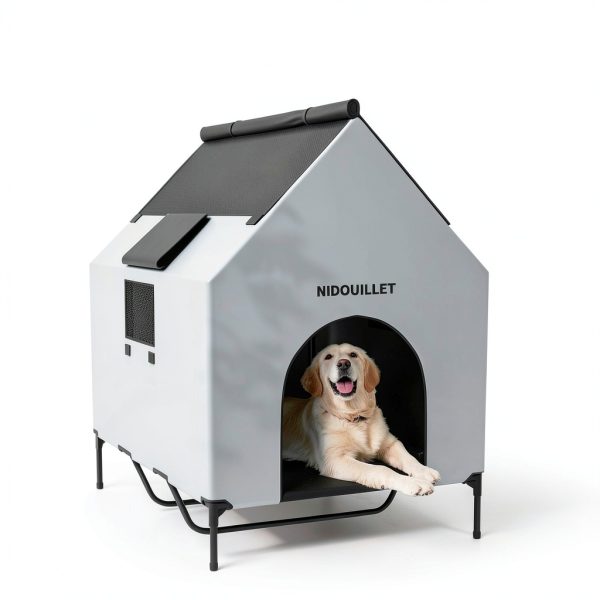 Nidouillet Large Dog House Textilene Material Elevated-4