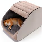 BXEBUI Extra Large Grey Dog House with Memory Foam and Foldable Design-0