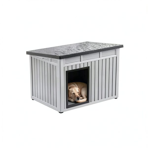 Fancyango Dog House Classic Black 42.8x33x31.5in Hydraulic Roof TT033-5