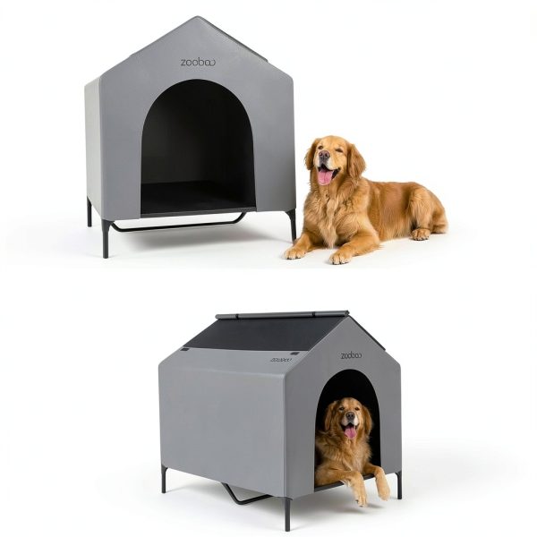 Dog House Fit Choice XL Elevated Shelter 600D PVC Tool-Free Assembly-5