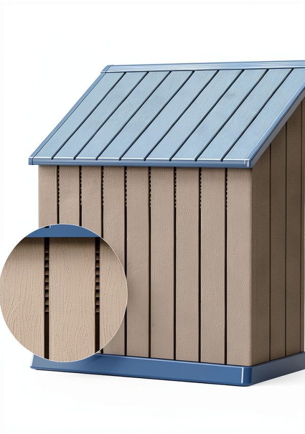 Fancyango Dog House Weatherproof PP Outdoor Shelter Blue-5
