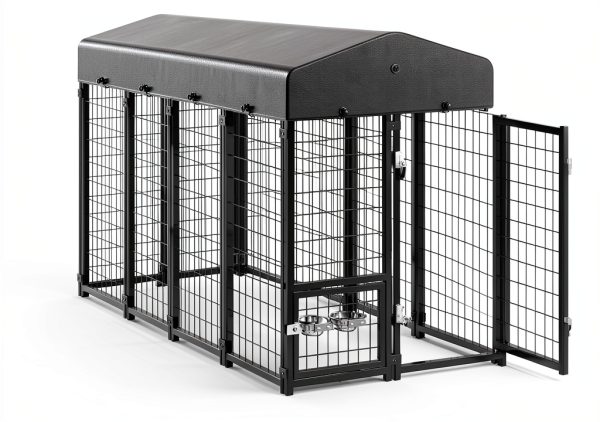 Guiferland Rustproof Outdoor Dog Kennel with Doggy Door 2PCS-5