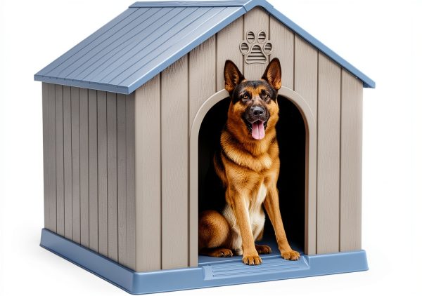 Fancyango Dog House Weatherproof PP Outdoor Shelter Blue-0