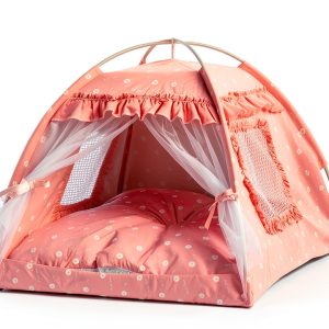 Cat Tent Princess SEIMMIE Mesh Flower Canopy Pink L-0