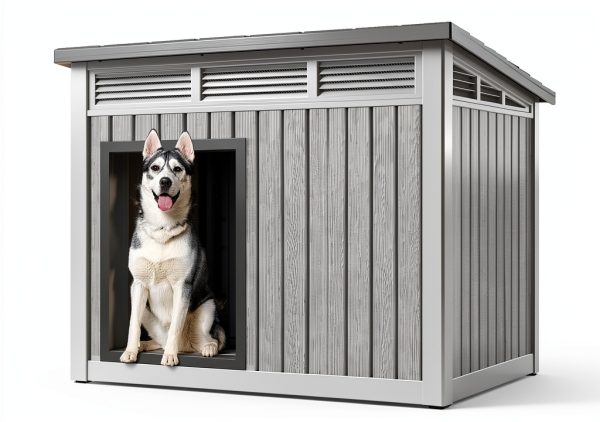 Fancyango Dog House Classic Black 42.8x33x31.5in Hydraulic Roof TT033-0
