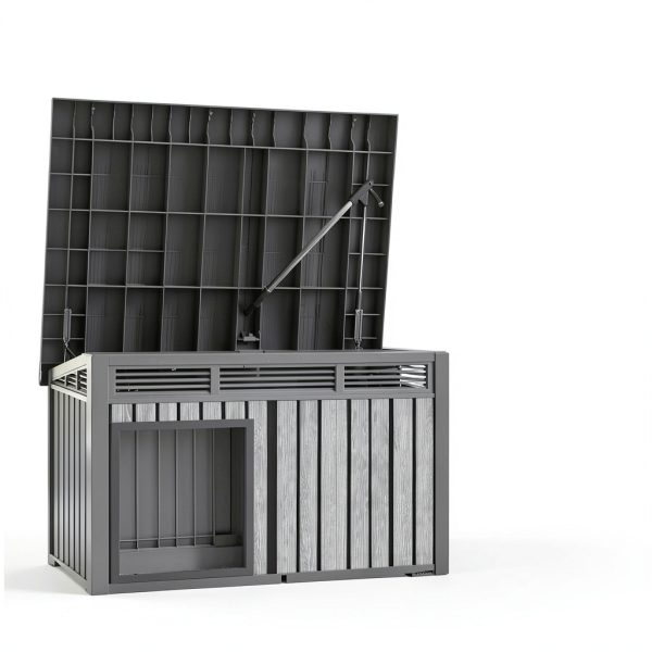 Fancyango Dog House Classic Black 42.8x33x31.5in Hydraulic Roof TT033-3