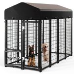 Guiferland Rustproof Outdoor Dog Kennel with Doggy Door 2PCS-0