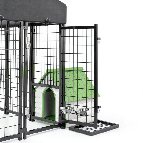 Guiferland Rustproof Outdoor Dog Kennel with Doggy Door 2PCS-1