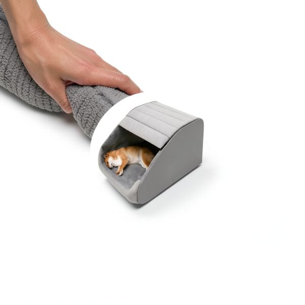 BXEBUI Extra Large Grey Dog House with Memory Foam and Foldable Design-2