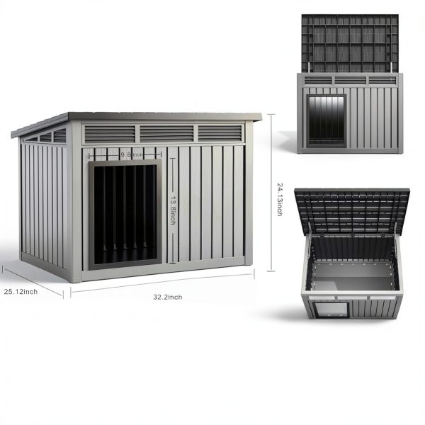 Vixzen Outdoor Dog House 32x25x24 inches Waterproof Polypropylene-4
