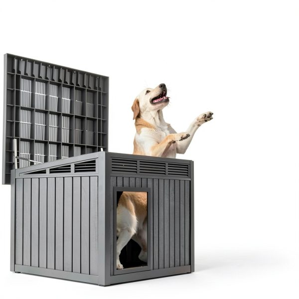 Vixzen Outdoor Dog House 32x25x24 inches Waterproof Polypropylene-2
