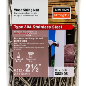 Simpson Strong-Tie S8SND5-8d Ring-Shank Wood Siding Nail 304 Stainless-0