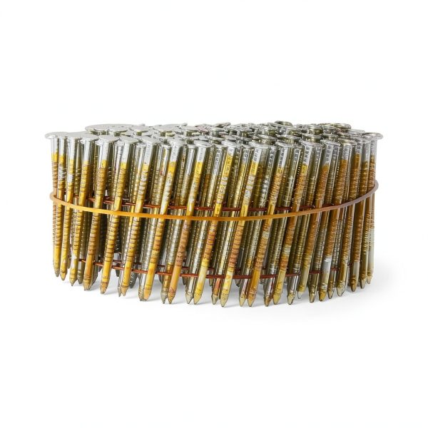 Freeman 15° 1-3/4" Wire Collated Electrogalvanized Ring Shank Coil Siding Nails – 3,600 Count – For Siding, Wall Sheathing, and Roofing-1