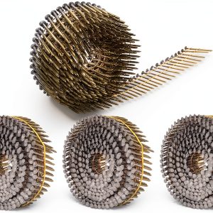 Siding Nails 1-1/2-Inch x .092-Inch 15-Degree Collated Wire Coil, Full RoundHead, Ring Shank Hot-Dipped Galvanized 1600 Count for Rough Nailing of Lathing and Sheathing Materials by BOOTOP-0